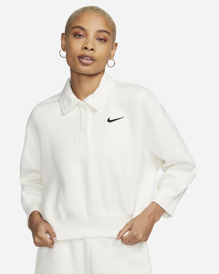 Sudaderas Nike Sportswear Phoenix Fleece 3/4-Sleeve Crop Mujer Negras | PNLIC-5736