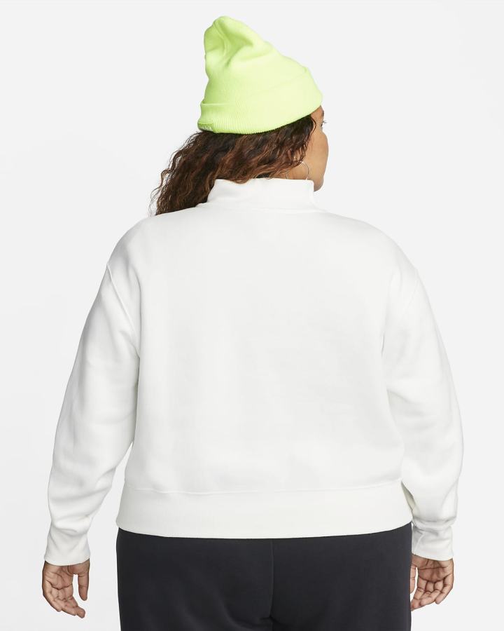 Sudaderas Nike Sportswear Phoenix Fleece Oversized 1/2-Zip Crop Mujer Negras | POQKT-0483