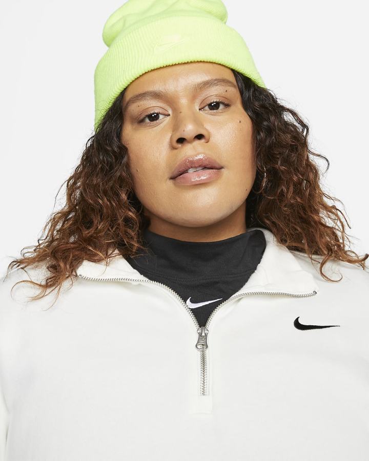 Sudaderas Nike Sportswear Phoenix Fleece Oversized 1/2-Zip Crop Mujer Negras | POQKT-0483