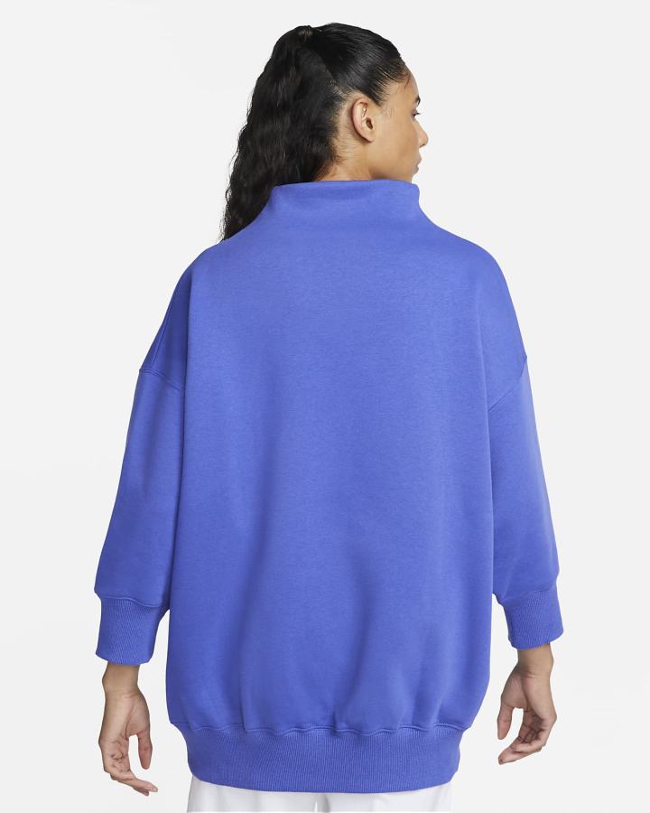 Sudaderas Nike Sportswear Phoenix Fleece Over-Oversized Mock-Neck 3/4-Sleeve Mujer Azules | TOJMP-8063