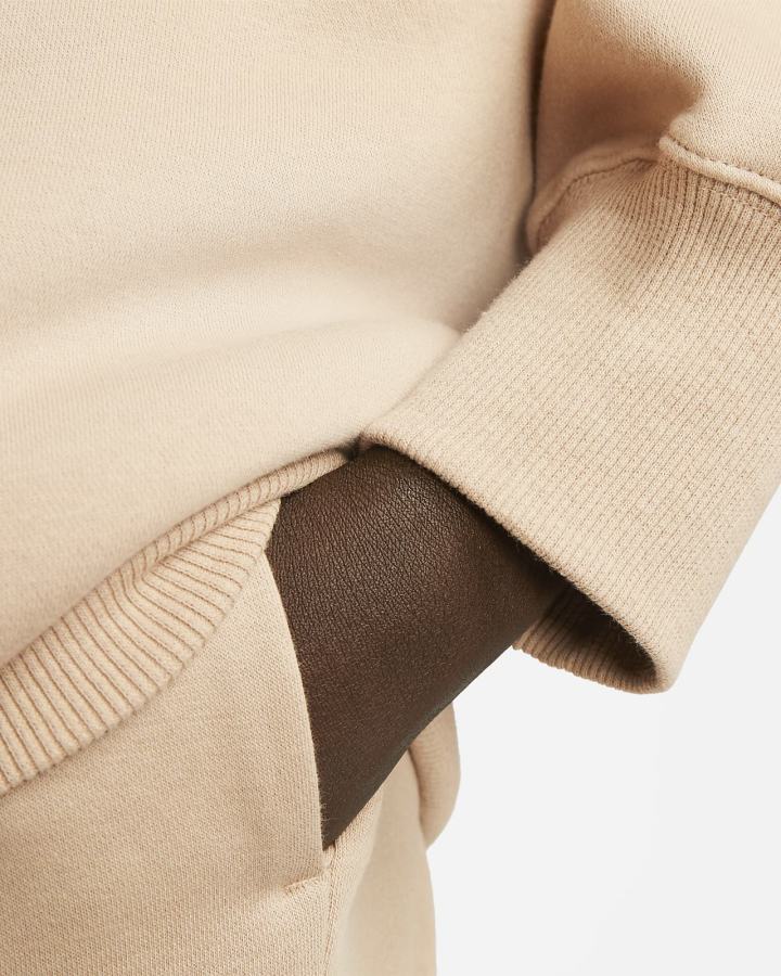 Sudaderas Nike Sportswear Phoenix Fleece Over-Oversized Mock-Neck 3/4-Sleeve Mujer Beige | UEYAI-3918