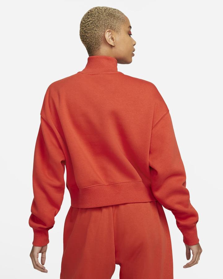 Sudaderas Nike Sportswear Phoenix Fleece Oversized 1/2-Zip Crop Mujer Naranjas | WQNPB-6013