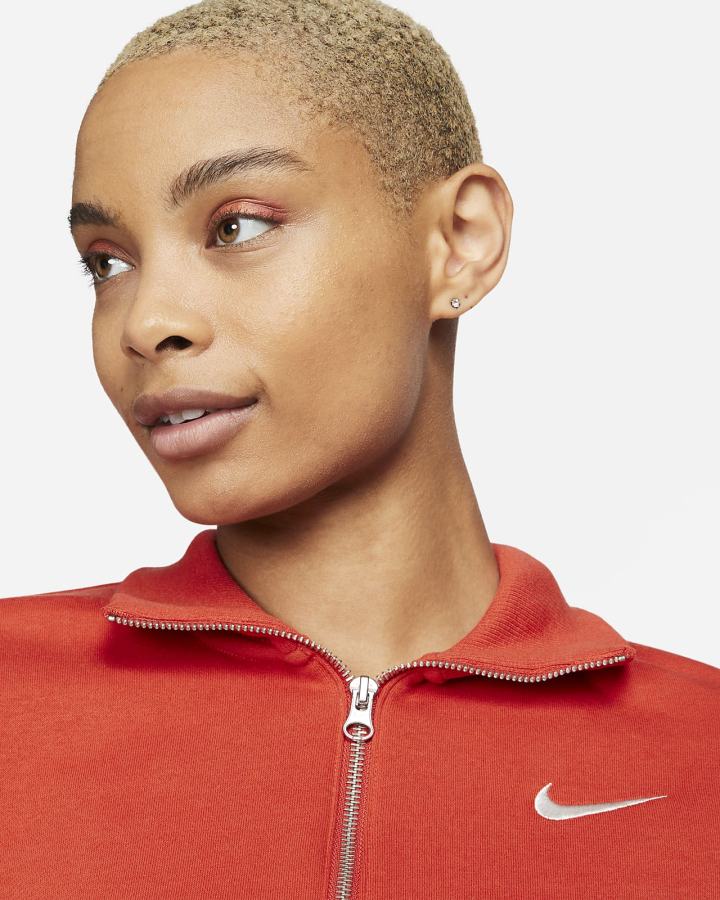 Sudaderas Nike Sportswear Phoenix Fleece Oversized 1/2-Zip Crop Mujer Naranjas | WQNPB-6013