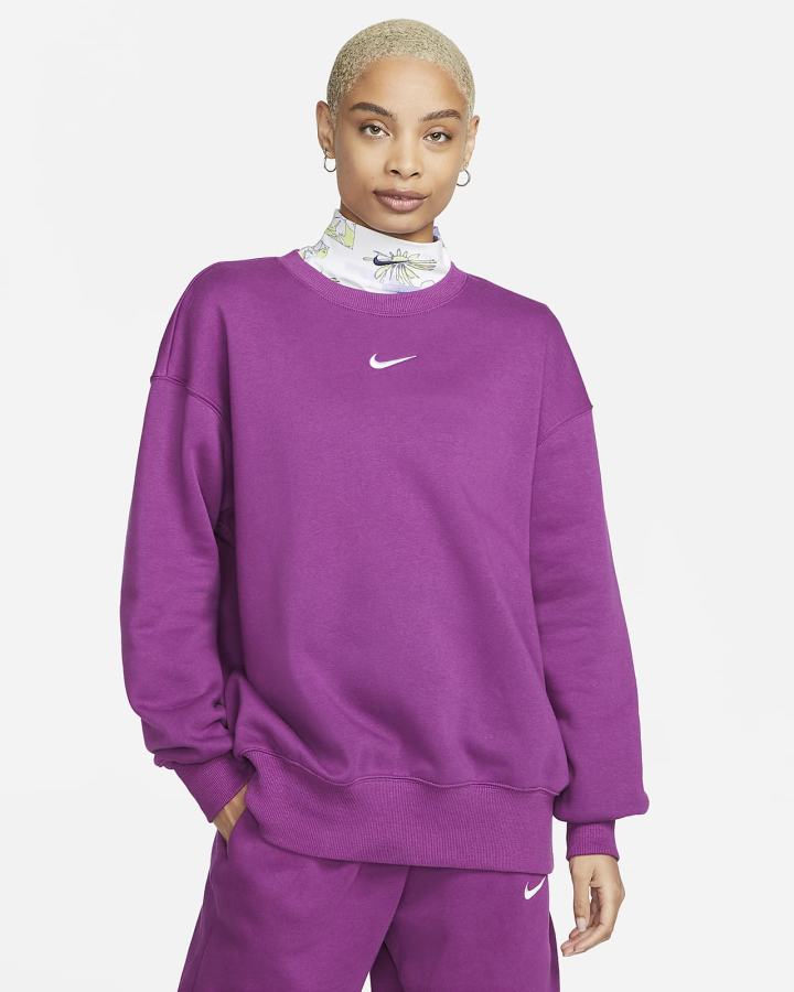 Sudaderas Nike Sportswear Phoenix Fleece Oversized Crew-Neck Mujer Moradas | XVJZT-5971