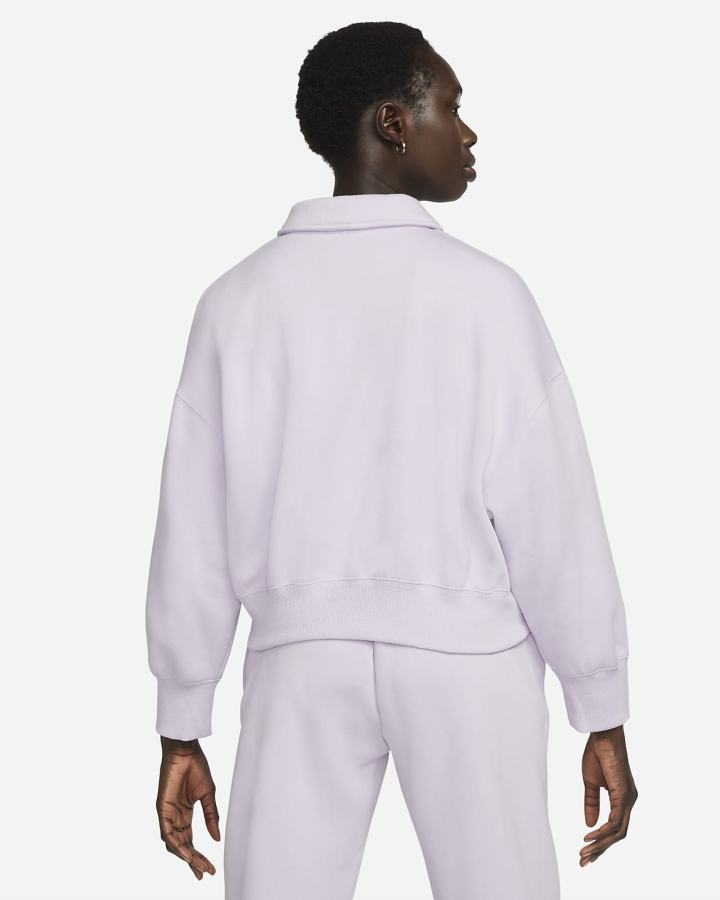 Sudaderas Nike Sportswear Phoenix Fleece 3/4-Sleeve Crop Mujer Moradas | XWNBV-7509