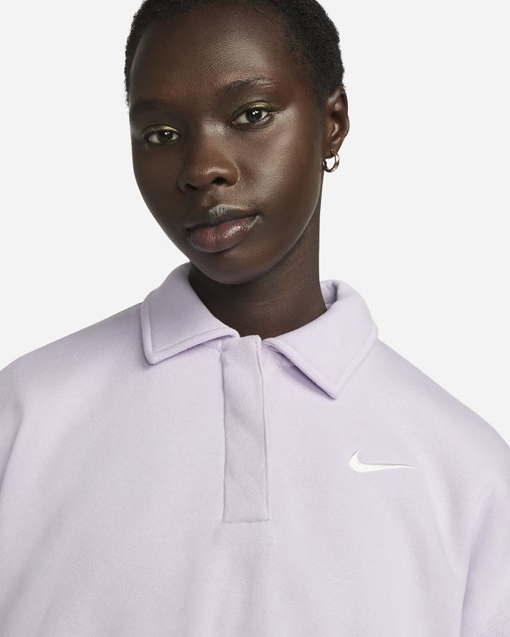 Sudaderas Nike Sportswear Phoenix Fleece 3/4-Sleeve Crop Mujer Moradas | XWNBV-7509