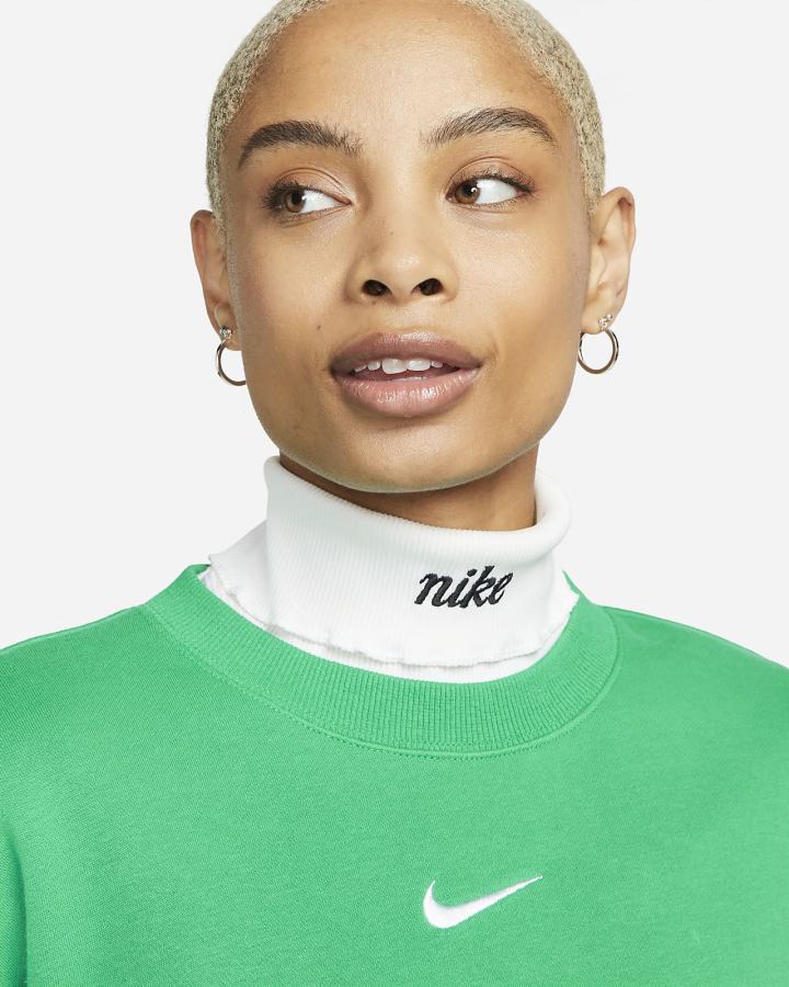Sudaderas Nike Sportswear Phoenix Fleece Oversized Crew-Neck Mujer Verde Blancas | ZQRWS-9281