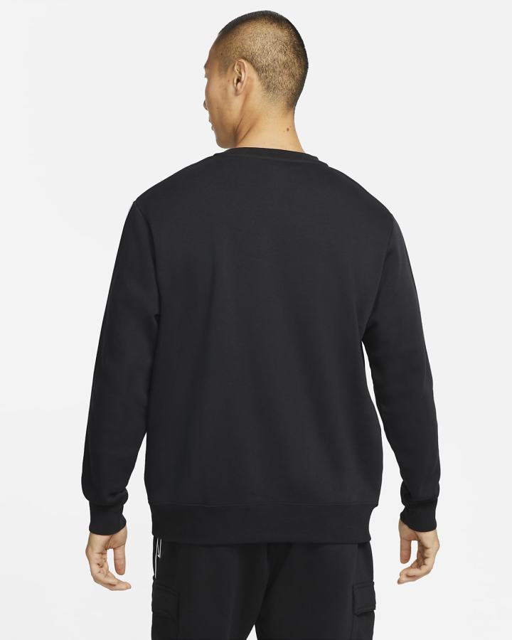 Sudaderas Nike Sportswear Repeat Fleece Hombre Negras Blancas | NGOMJ-9760