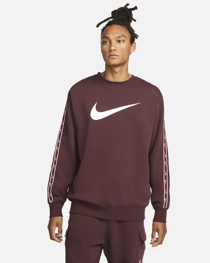 Sudaderas Nike Sportswear Repeat Fleece Hombre Negras Blancas | NGOMJ-9760