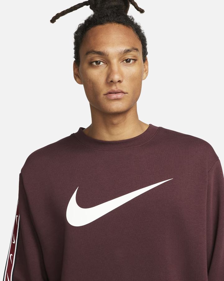 Sudaderas Nike Sportswear Repeat Fleece Hombre Burdeos Blancas | ZILEW-1329