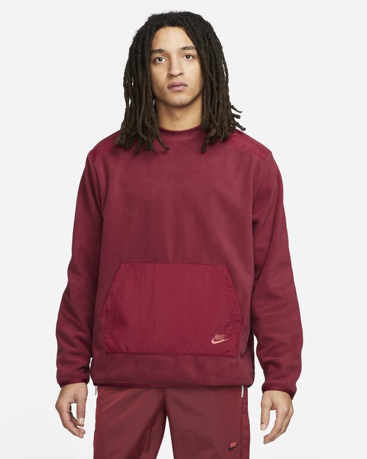 Sudaderas Nike Sportswear Sport Essentials+ Fleece Crew Top Hombre Rojas | QCHPT-5632