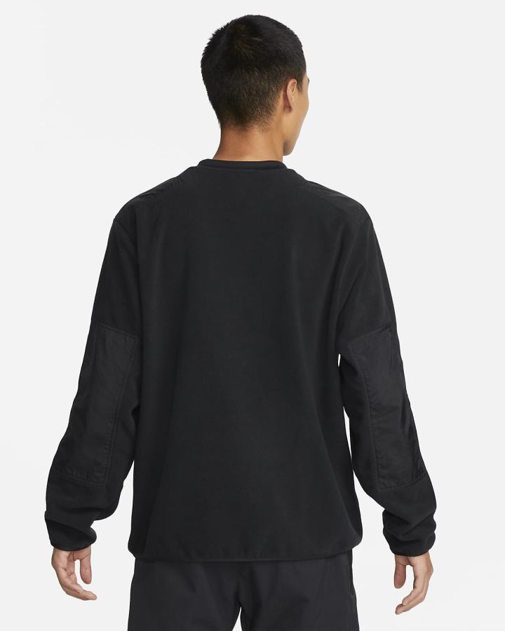 Sudaderas Nike Sportswear Sport Essentials+ Fleece Crew Top Hombre Negras Blancas | XNJVO-8219