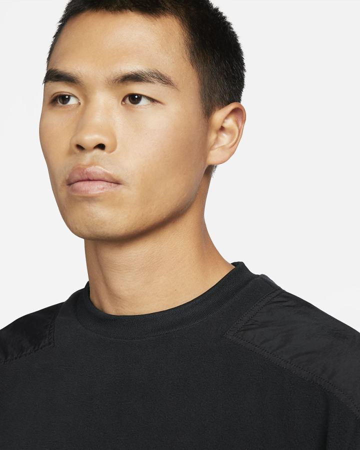 Sudaderas Nike Sportswear Sport Essentials+ Fleece Crew Top Hombre Negras Blancas | XNJVO-8219
