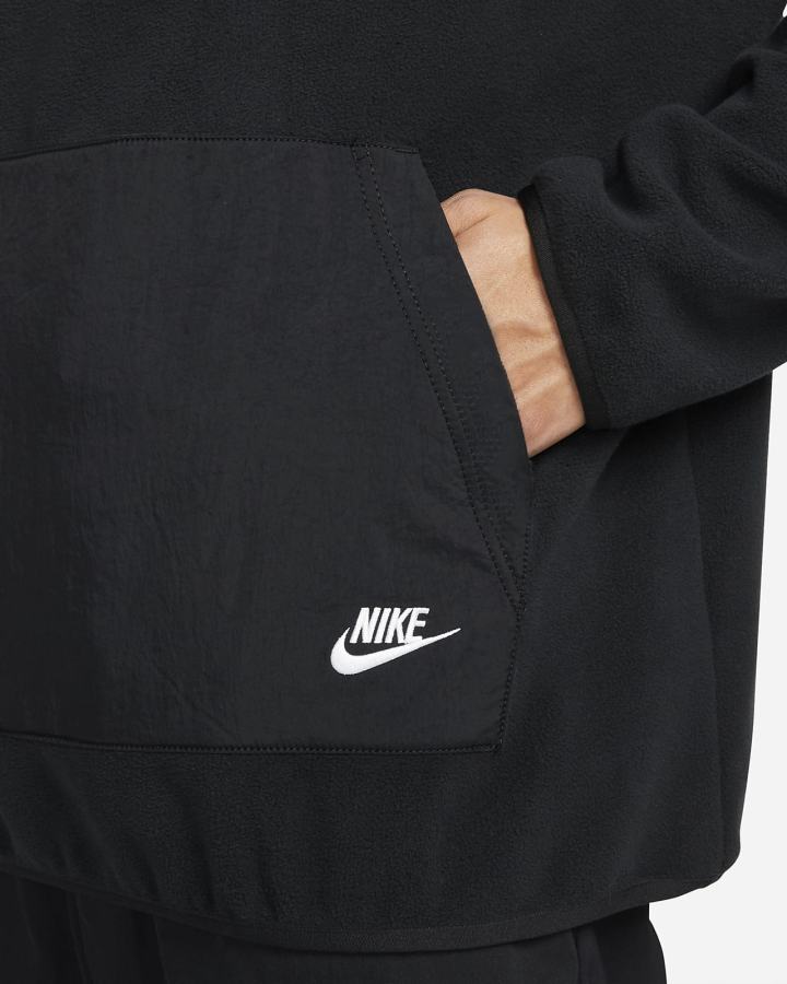 Sudaderas Nike Sportswear Sport Essentials+ Fleece Crew Top Hombre Negras Blancas | XNJVO-8219