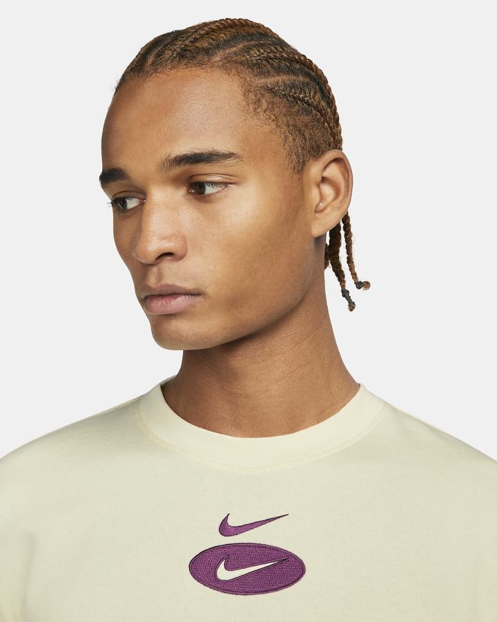 Sudaderas Nike Sportswear Swoosh League Fleece Crew Hombre Beige | JCKXA-0852