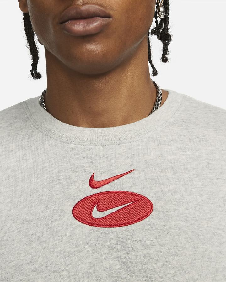 Sudaderas Nike Sportswear Swoosh League Fleece Crew Hombre Gris | TYJXD-8140