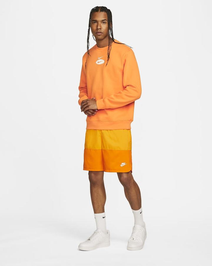 Sudaderas Nike Sportswear Swoosh League Fleece Crew Hombre Naranjas | ZOBLT-5612
