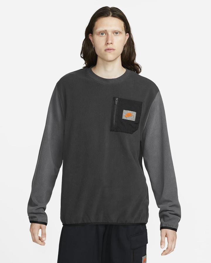 Sudaderas Nike Sportswear Therma-FIT Sports Utility Fleece Hombre Gris Oscuro Negras Naranjas | ARLEZ-5367