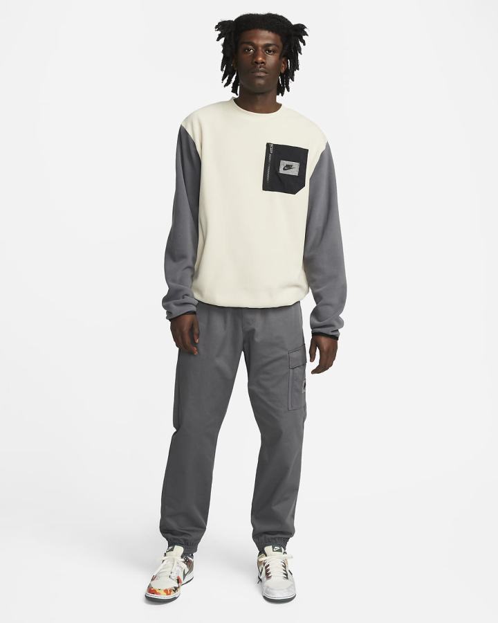 Sudaderas Nike Sportswear Therma-FIT Sports Utility Fleece Hombre Gris Negras | JGXFY-5726