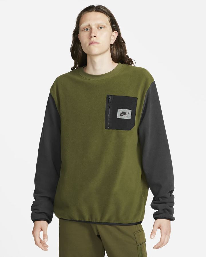 Sudaderas Nike Sportswear Therma-FIT Sports Utility Fleece Hombre Verde Gris Negras | JUCHE-2815