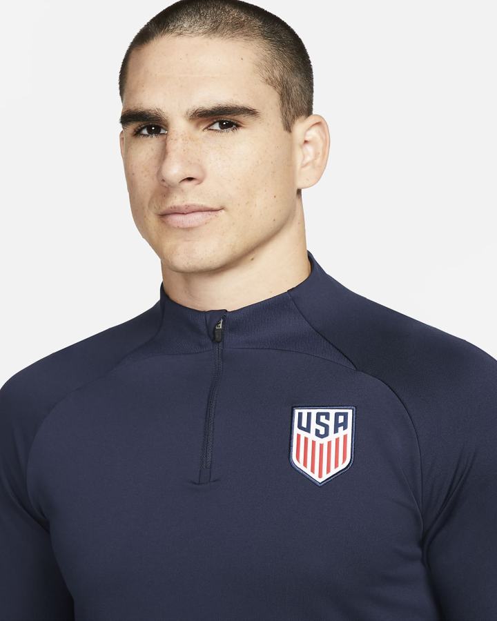 Sudaderas Nike U.S. Strike Dri-FIT Knit Soccer Drill Top Hombre Obsidian Azules Claro Blancas | DIFKE-4237