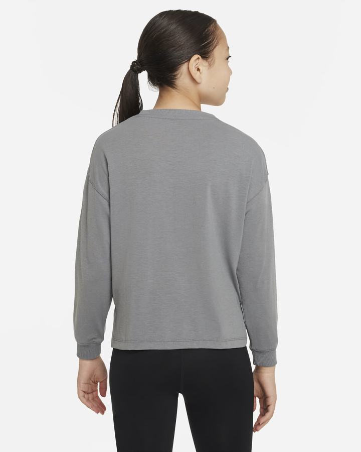 Sudaderas Nike Yoga Dri-FIT Kids Training Top Niña Gris | NBHDK-6238