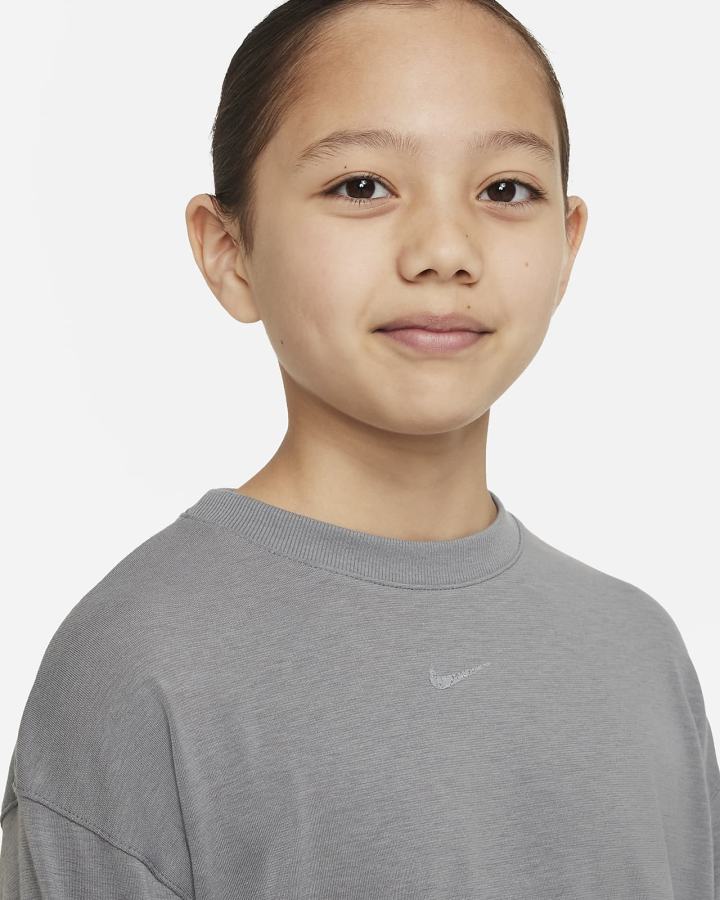 Sudaderas Nike Yoga Dri-FIT Kids Training Top Niña Gris | NBHDK-6238