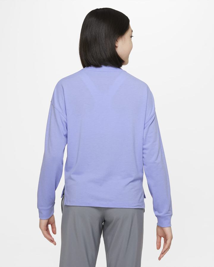 Sudaderas Nike Yoga Dri-FIT Kids Training Top Niña Moradas | TZLHK-4028
