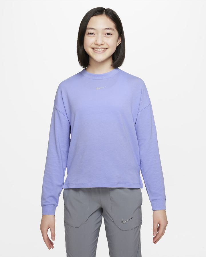 Sudaderas Nike Yoga Dri-FIT Kids Training Top Niña Moradas | TZLHK-4028