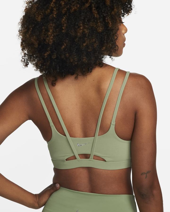 Sujetadores Deportivos Nike Dri-FIT Alate Trace Light-Support Acolchado Strappy Mujer Verde | AMWOZ-8463