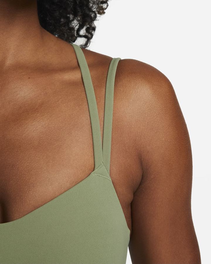 Sujetadores Deportivos Nike Dri-FIT Alate Trace Light-Support Acolchado Strappy Mujer Verde | AMWOZ-8463