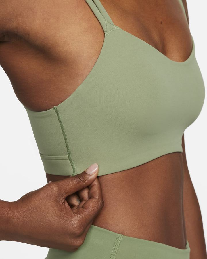 Sujetadores Deportivos Nike Dri-FIT Alate Trace Light-Support Acolchado Strappy Mujer Verde | AMWOZ-8463