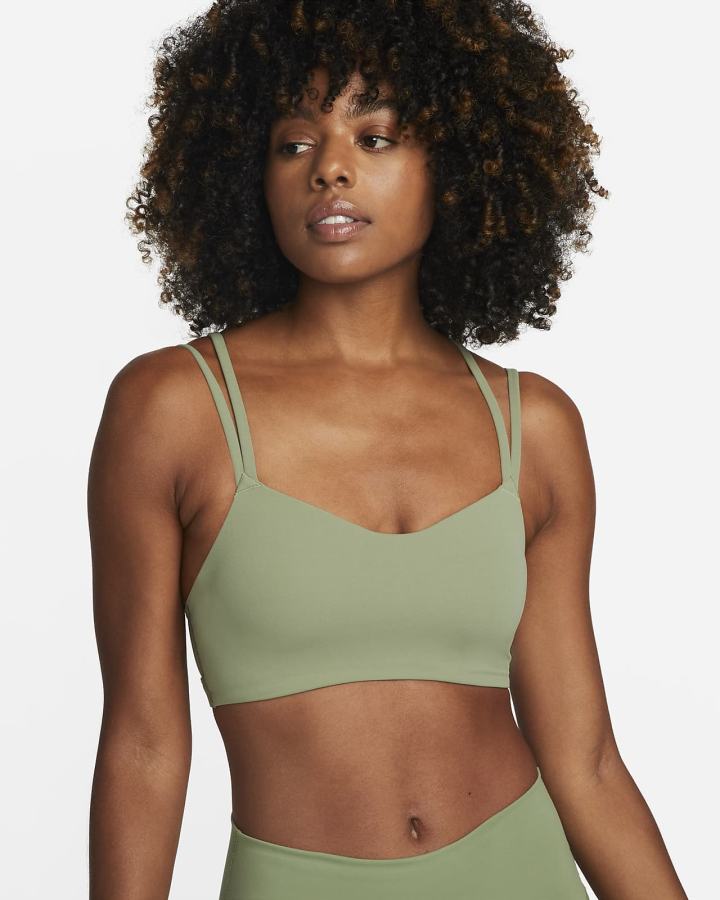 Sujetadores Deportivos Nike Dri-FIT Alate Trace Light-Support Acolchado Strappy Mujer Verde | AMWOZ-8463