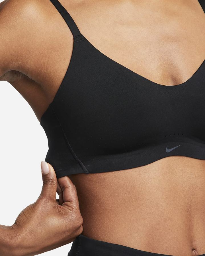 Sujetadores Deportivos Nike Dri-FIT Alate Minimalist Light-Support Acolchado Mujer Negras Gris Oscuro | ANGBV-3012