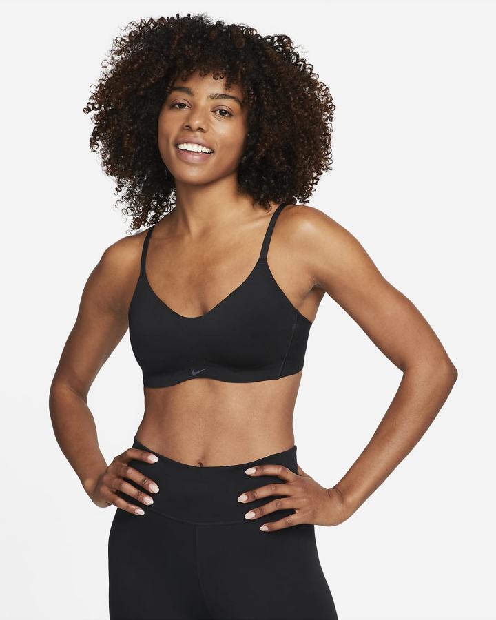 Sujetadores Deportivos Nike Dri-FIT Alate Minimalist Light-Support Acolchado Mujer Negras Gris Oscuro | ANGBV-3012