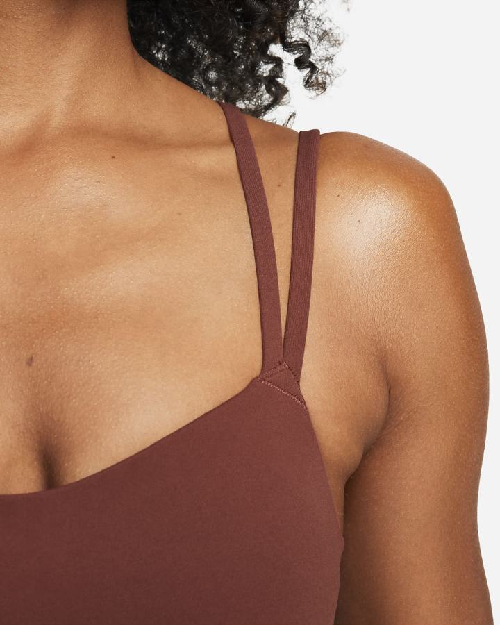 Sujetadores Deportivos Nike Dri-FIT Alate Trace Light-Support Acolchado Strappy Mujer Burdeos | BJVMS-6175