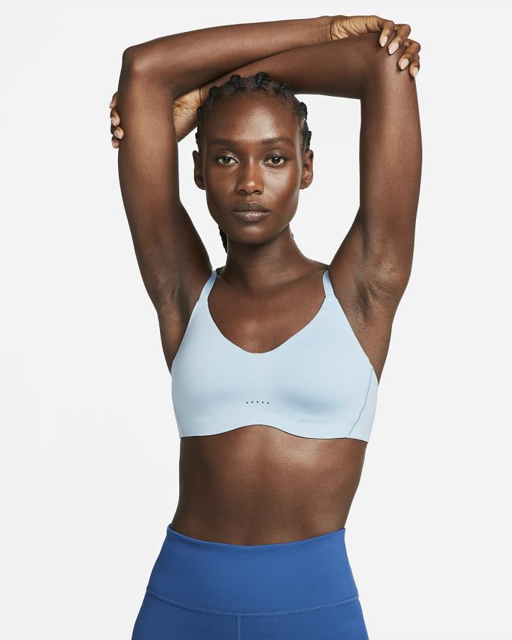 Sujetadores Deportivos Nike Dri-FIT Alate Minimalist Light-Support Acolchado Mujer Azules | LCBGN-9145