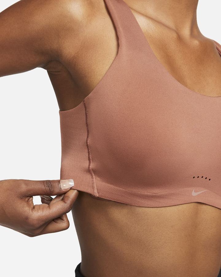 Sujetadores Deportivos Nike Dri-FIT Alate Coverage Light-Support Acolchado Mujer Rojas Blancas | NTSOP-7368