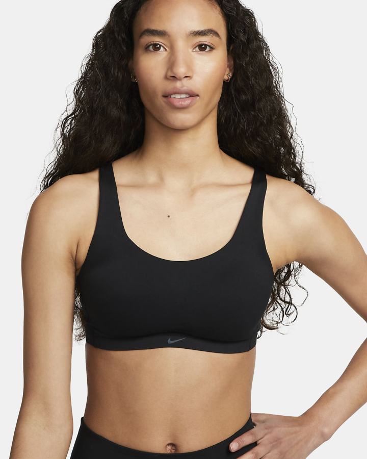 Sujetadores Deportivos Nike Dri-FIT Alate Coverage Light-Support Acolchado Mujer Negras Gris | PVMRC-7432