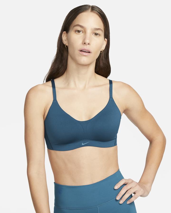 Sujetadores Deportivos Nike Dri-FIT Alate Minimalist Light-Support Acolchado Mujer Azules | XDGEI-8714