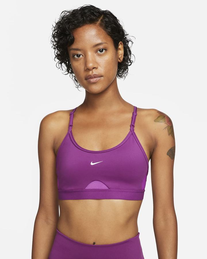 Sujetadores Deportivos Nike Dri-FIT Indy Light-Support Acolchado U-Neck Mujer Moradas Blancas | ATKYR-5209