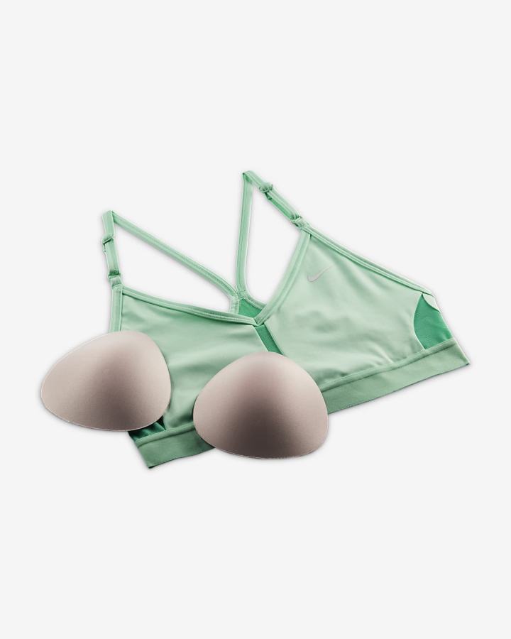Sujetadores Deportivos Nike Dri-FIT Indy Light-Support Acolchado V-Neck (Plus Size) Mujer Verde Menta Blancas | BNIAQ-7135
