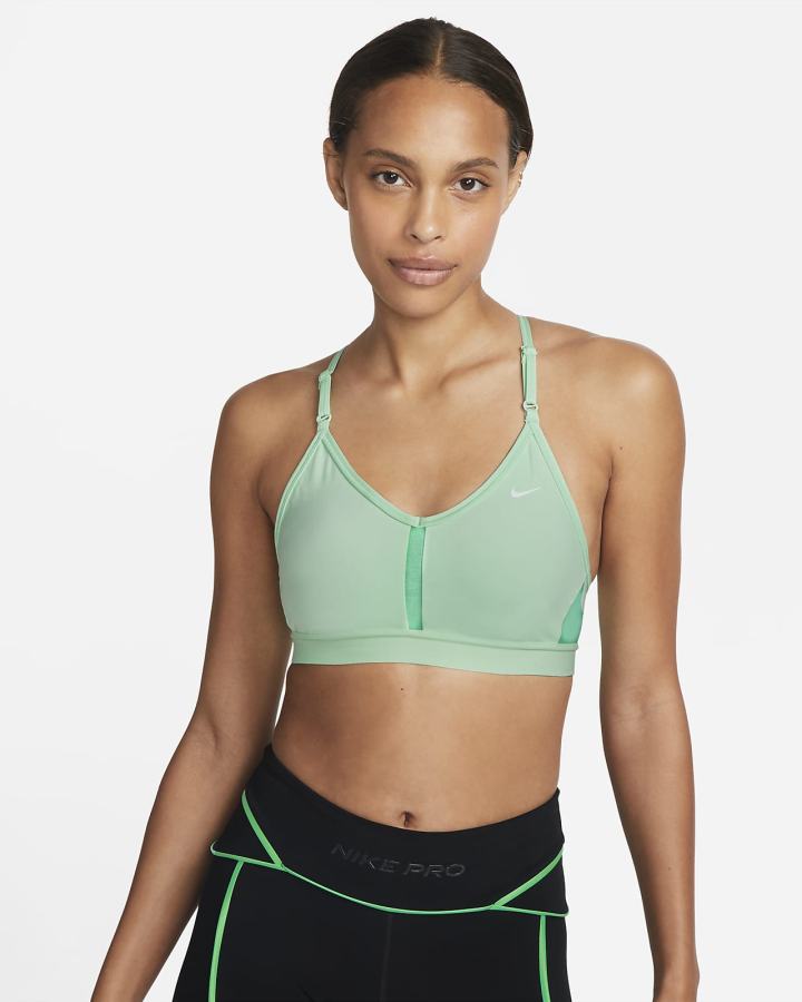Sujetadores Deportivos Nike Dri-FIT Indy Light-Support Acolchado V-Neck (Plus Size) Mujer Verde Menta Blancas | BNIAQ-7135