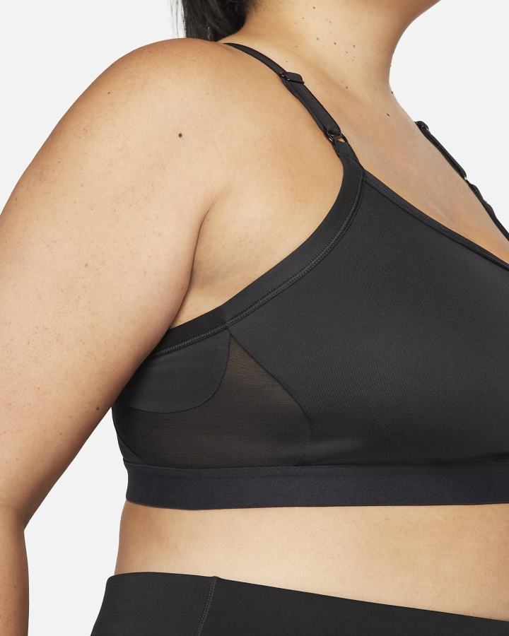 Sujetadores Deportivos Nike Dri-FIT Indy Light-Support Acolchado U-Neck Mujer Negras Blancas | DXMOC-9128