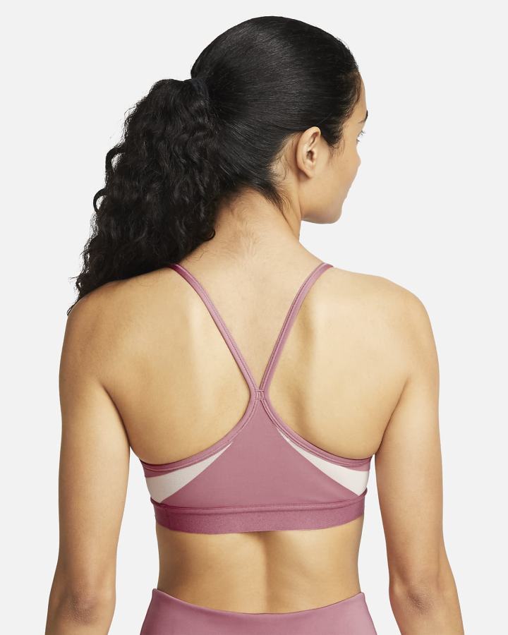 Sujetadores Deportivos Nike Dri-FIT Indy Light-Support Acolchado U-Neck Mujer Rosas Blancas | EWIPD-8193