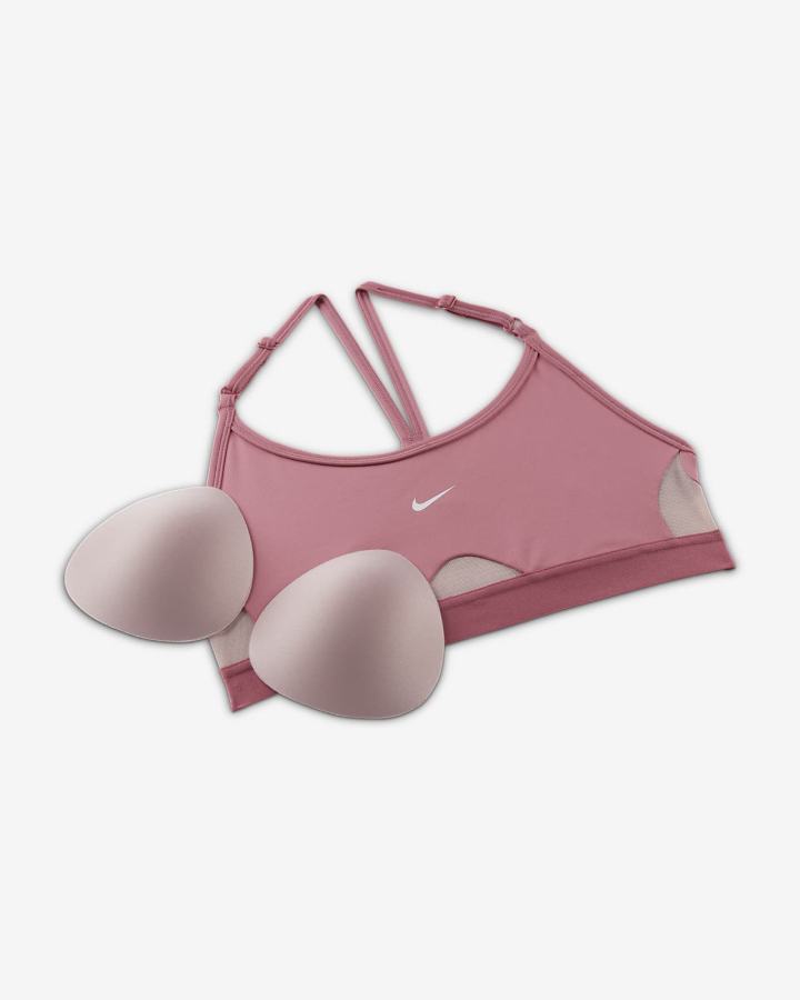 Sujetadores Deportivos Nike Dri-FIT Indy Light-Support Acolchado U-Neck Mujer Rosas Blancas | EWIPD-8193