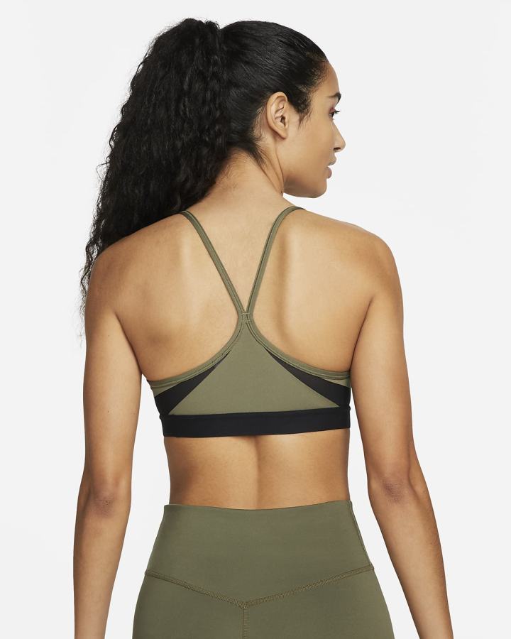 Sujetadores Deportivos Nike Dri-FIT Indy Light-Support Acolchado U-Neck Mujer Verde Oliva Negras Blancas | IPTQY-8069