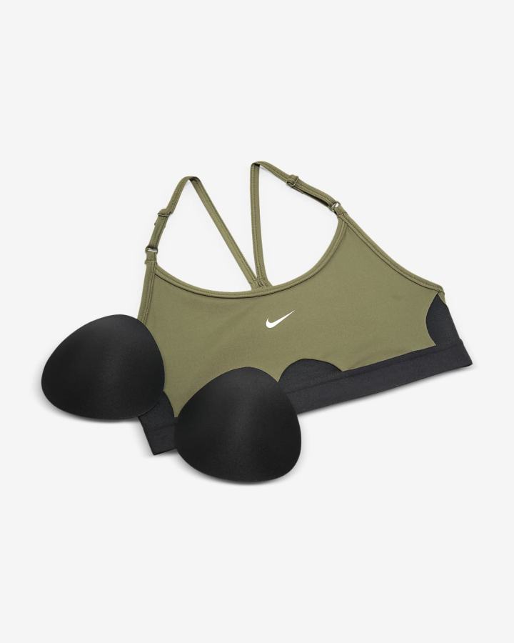 Sujetadores Deportivos Nike Dri-FIT Indy Light-Support Acolchado U-Neck Mujer Verde Oliva Negras Blancas | IPTQY-8069