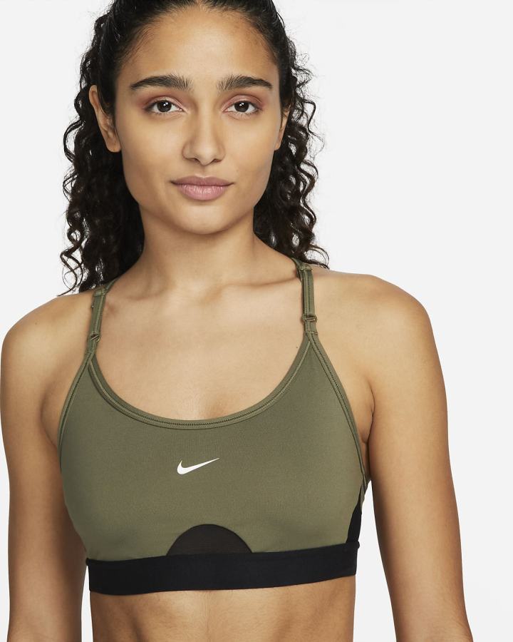 Sujetadores Deportivos Nike Dri-FIT Indy Light-Support Acolchado U-Neck Mujer Verde Oliva Negras Blancas | IPTQY-8069