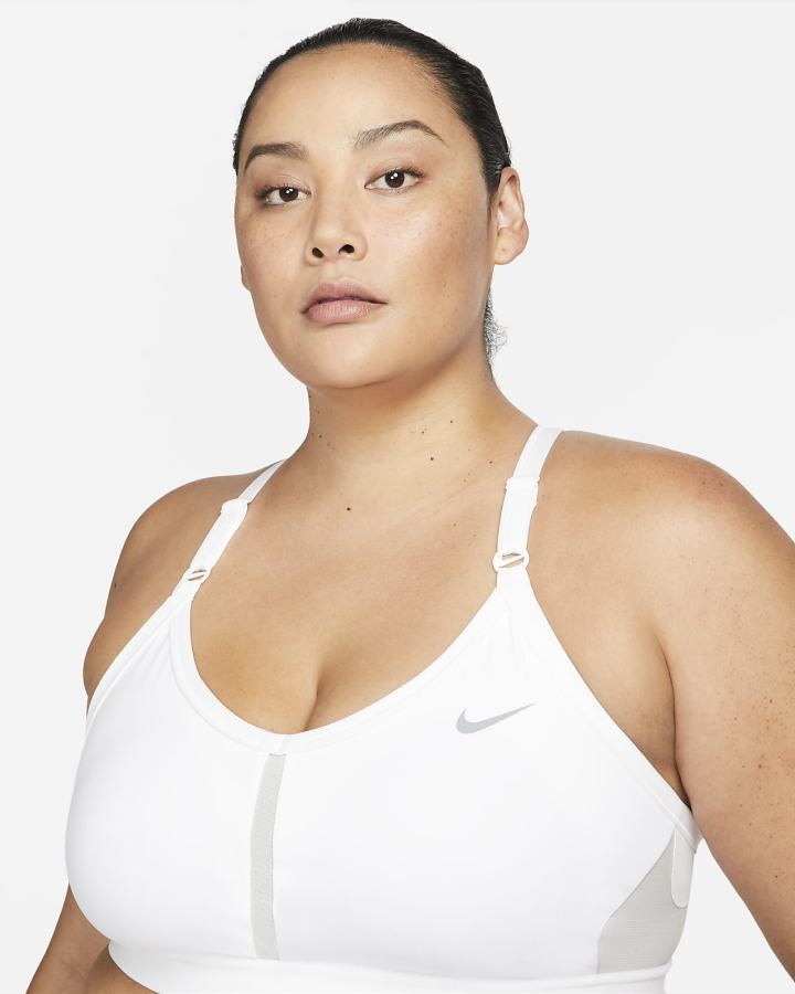 Sujetadores Deportivos Nike Dri-FIT Indy Light-Support Acolchado V-Neck (Plus Size) Mujer Blancas Gris | LXWFK-5928